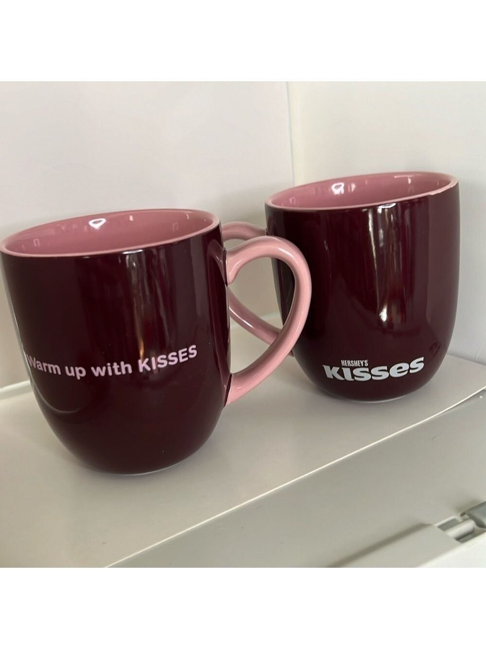 Hershey Kisses Coffee Mugs. Lot of 2, From Hidden Kisses Collection B